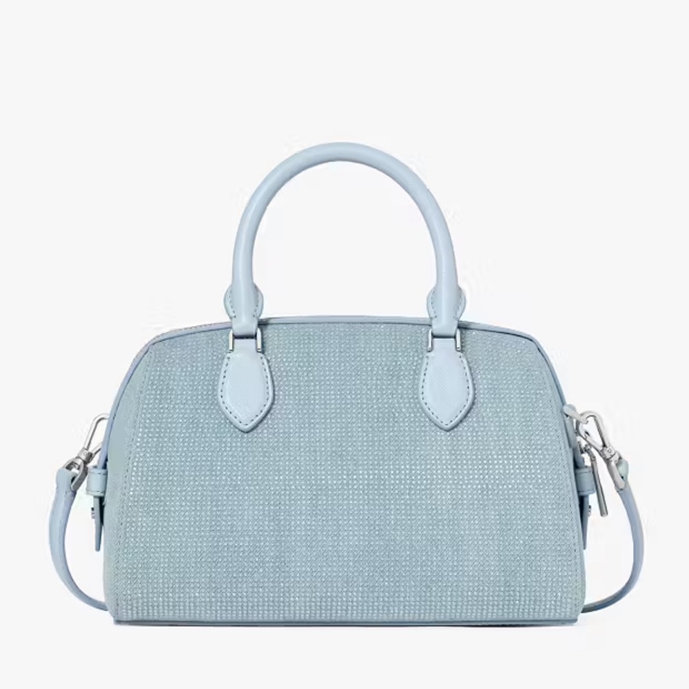 Kate Spade “Madison” Studded Denim Small Dolly Duffle Bag Purse Crossbody - Picture 3 of 8